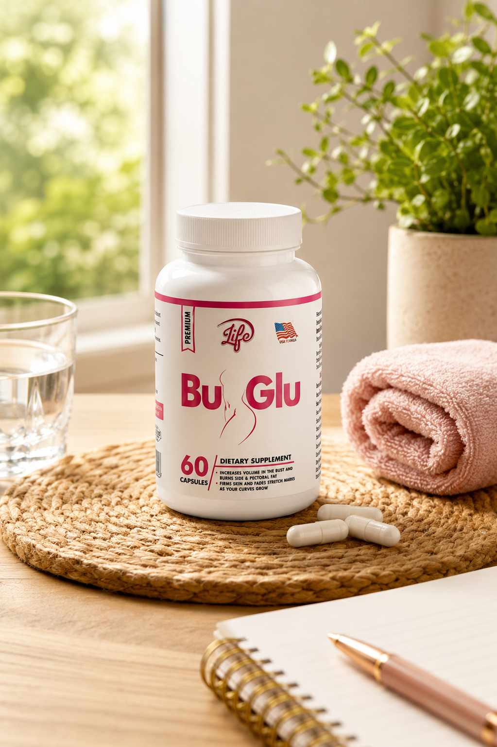 Bu-Glu Reafirmante para Busto y Glúteos – 60 Cápsulas