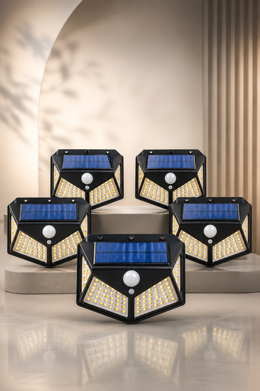 Combo 5 Lamparas Solares Impermiables con Sensor