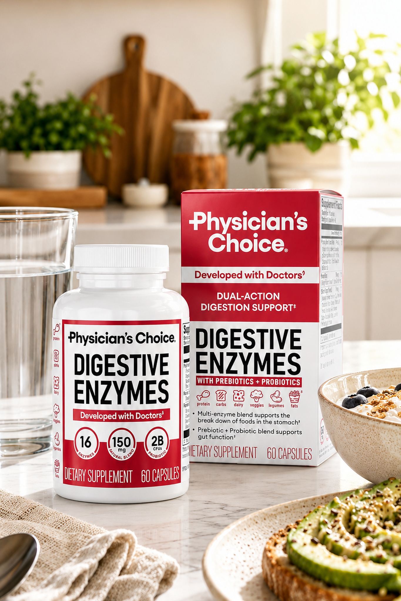 Enzimas digestivas con Prebióticos y Probióticos – 60 Cápsulas